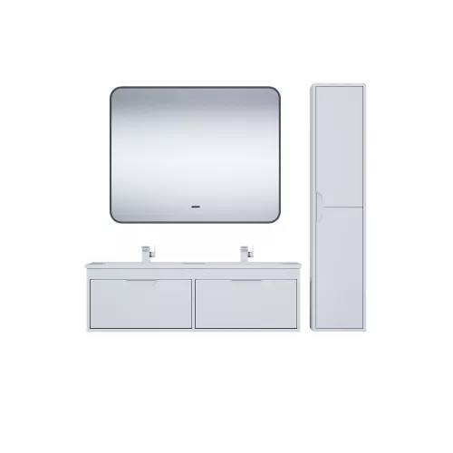 Тумба под двойную раковину Uperwood Modul 120 см, подвесная, матовая, белая, Выбрать цвет: Белый матовый, изображение 10