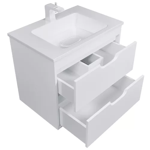 Тумба подвесная Uperwood Modul  белая матовая, Выбрать цвет: Белый матовый, Выбрать размер: 65, изображение 14