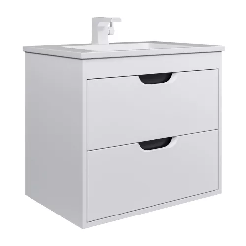 Тумба  подвесная Uperwood Modul  белая/графит, Выбрать цвет: Белый/графит, Выбрать размер: 65, изображение 13