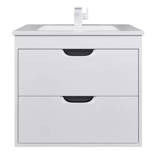 Тумба  подвесная Uperwood Modul  белая/графит, Выбрать цвет: Белый/графит, Выбрать размер: 65, изображение 14