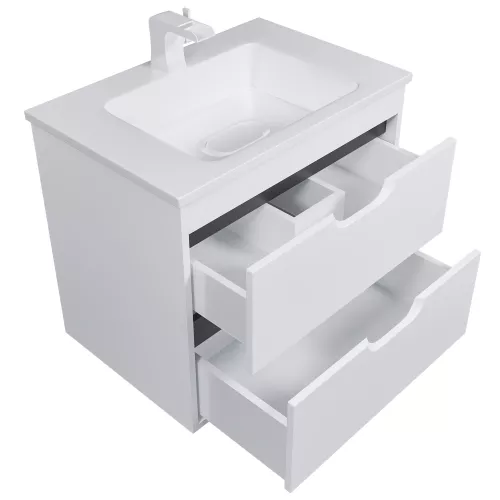 Тумба  подвесная Uperwood Modul  белая/графит, Выбрать цвет: Белый/графит, Выбрать размер: 65, изображение 15