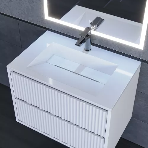 Раковина полувстраиваемая Uperwood Next Premium  белая, Выбрать цвет: Белый, Выбрать размер: 70, изображение 3