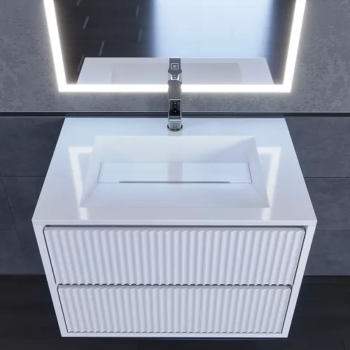 Раковина полувстраиваемая Uperwood Next Premium  белая, Выбрать цвет: Белый, Выбрать размер: 70, изображение 4