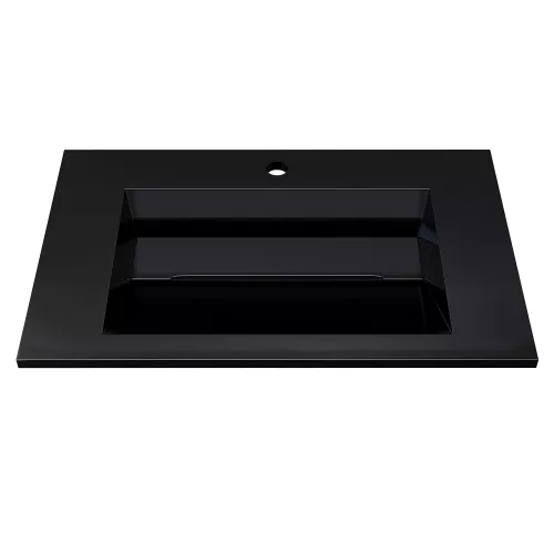 Раковина полувстраиваемая Uperwood Next Premium  черный глянец, Выбрать цвет: Черный, Выбрать размер: 70, изображение 2