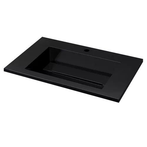 Раковина полувстраиваемая Uperwood Next Premium 70 см,  черный глянец, Выбрать цвет: Черный, Выбрать размер: 70