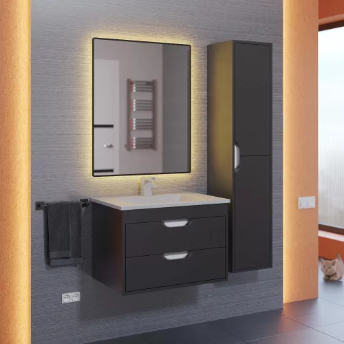 Тумба подвесная Uperwood Modul  черная матовая, Выбрать цвет: Черный матовый, Выбрать размер: 65, изображение 8