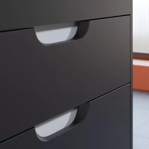 Тумба подвесная Uperwood Modul  черная матовая, Выбрать цвет: Черный матовый, Выбрать размер: 65, изображение 4