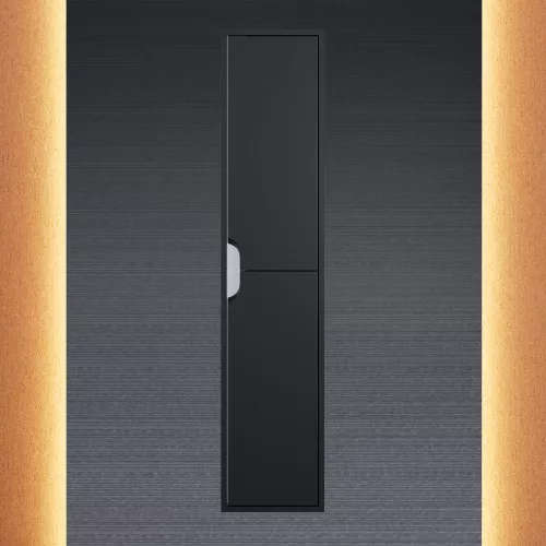 Шкаф-пенал подвесной Uperwood Modul 33х150 см, черный матовый, Выбрать цвет: Черный матовый