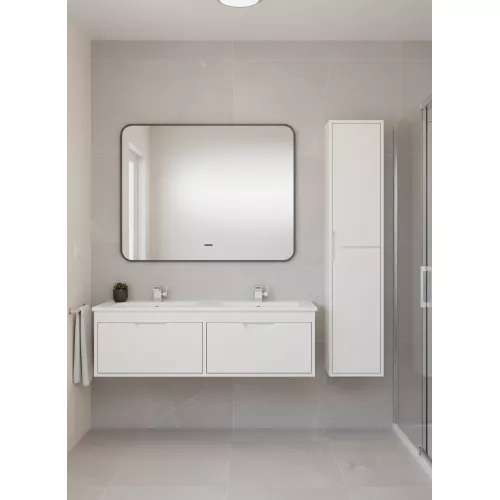 Тумба под двойную раковину Uperwood Modul 120 см, подвесная, матовая, белая, Выбрать цвет: Белый матовый, изображение 4