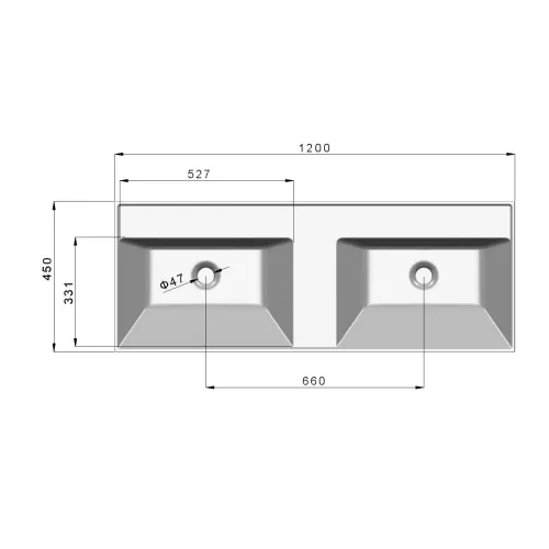 Раковина для ванной Uperwood Classic 120х45х14 см, двойная, белая глянцевая, изображение 8