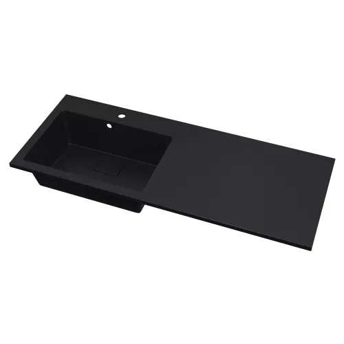 Раковина над стиральной машиной Uperwood Cosmos Quartz 120 см, левая/правая, уголь, Выбрать цвет: Уголь, Внешний вид: Крыло справа, изображение 3