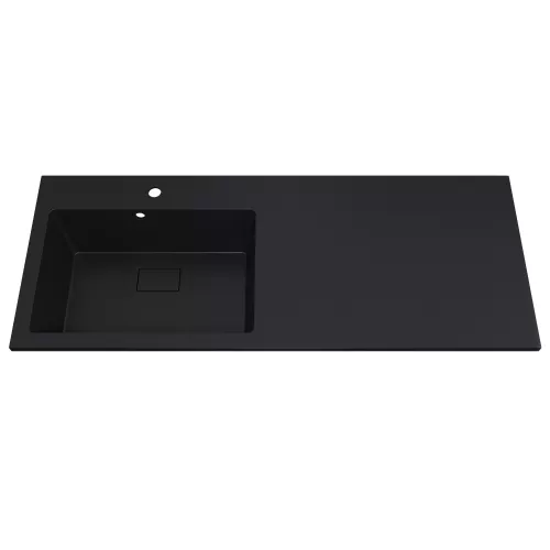 Раковина над стиральной машиной Uperwood Cosmos Quartz 120 см, левая/правая, уголь, Выбрать цвет: Уголь, Внешний вид: Крыло справа, изображение 4