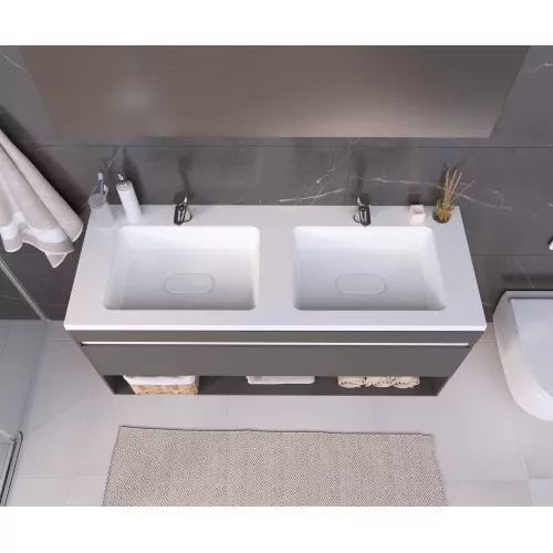 Раковина для ванной Uperwood Modul 122х45х12 см, белая глянцевая, изображение 7