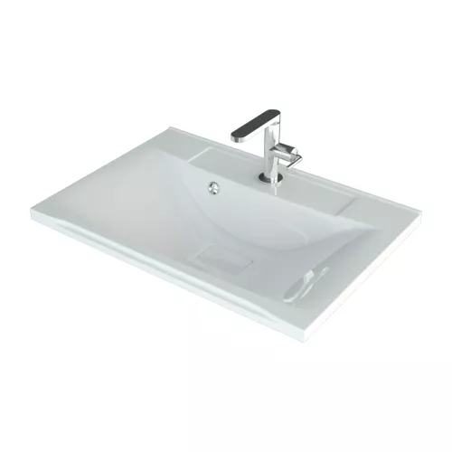 Раковина для ванной 65 см, с декоративной накладкой для слива