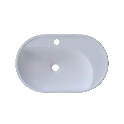 Раковина накладная для ванной Uperwood Luna 60х36х11,5 см, овальная, белая глянцевая, изображение 5