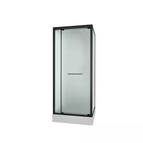 Душевая кабина пристенная Frank 401M Black 90х90х210 черный/матовое, Цвет стекла: матовое