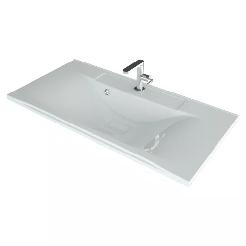 Раковина для ванной 100 см, Uperwood Elen, с декоративной накладкой для слива