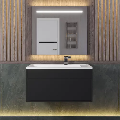 Раковина для ванной Uperwood Lotus Premium , белая глянцевая, Выбрать цвет: Белый глянцевый, Выбрать размер: 80, изображение 5