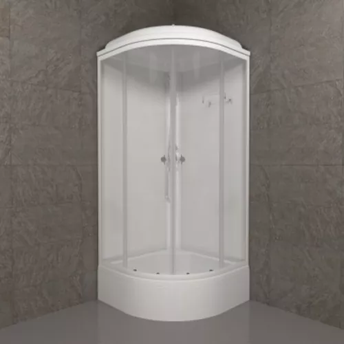 Душевая кабина Triton УЛЬТРА  В (средний)  стекло прозрачное, Цвет профиля: Белый, Тип поддона: Средний, Выбрать размер: 80х80