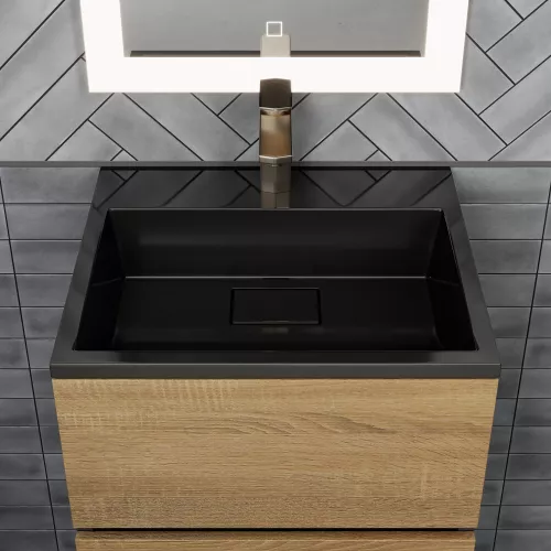 Раковина для ванной 50 см, Uperwood Barsa, черная глянцевая, Выбрать цвет: Черный, Выбрать размер: 50, изображение 7