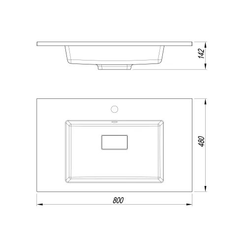Раковина для ванной Uperwood May 80х48х14,2 см, белая глянцевая, изображение 3