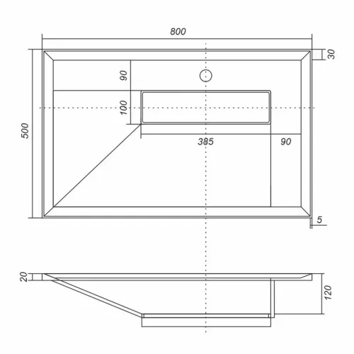Раковина для ванной Uperwood Lotus Premium , белая матовая, Выбрать цвет: Белый матовый, Выбрать размер: 80, изображение 6