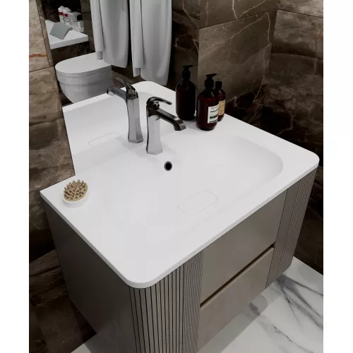 Раковина для ванной 80 см, Uperwood Fate, с декоративной накладкой для слива, изображение 2