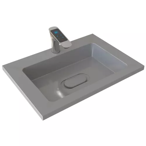 Раковина для ванной Uperwood Modul 65 см, серая глянцевая