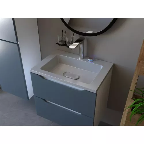 Раковина для ванной Uperwood Modul 65 см, серая глянцевая, Выбрать цвет: Серый, Выбрать размер: 65, изображение 2