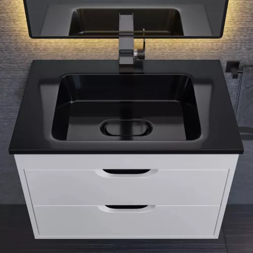 Раковина для ванной Uperwood Modul 65 см, черная глянцевая, Выбрать цвет: Черный, Выбрать размер: 65, изображение 4