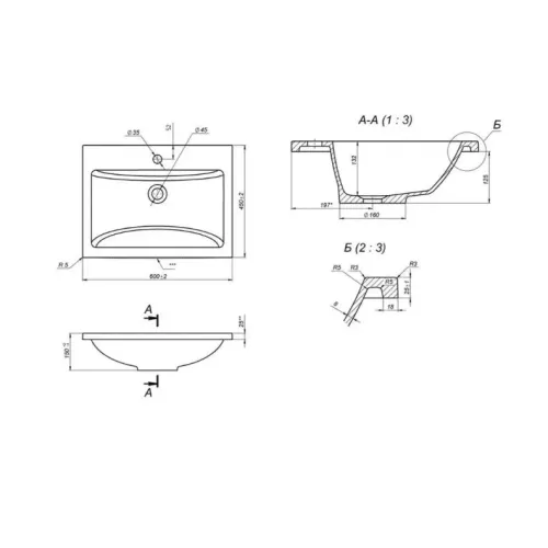 Раковина для ванной Uperwood Self  белая глянцевая, Выбрать цвет: Белый, Выбрать размер: 60, изображение 6
