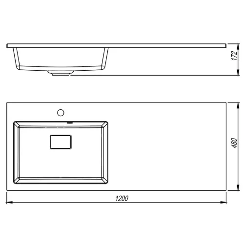 Раковина над стиральной машиной Uperwood Cosmos Quartz 120 см, левая/правая серый шелк, Выбрать цвет: Серый шелк, Внешний вид: Крыло справа, изображение 5