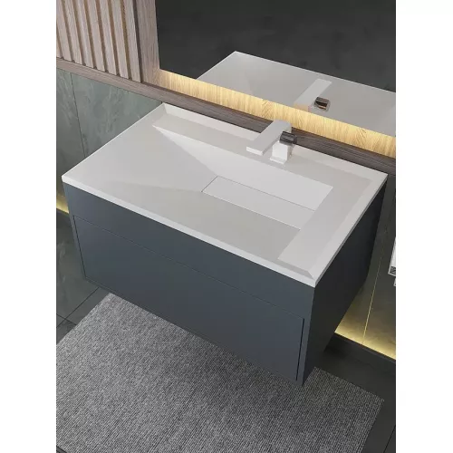 Раковина для ванной Uperwood Lotus Premium , белая матовая, Выбрать цвет: Белый матовый, Выбрать размер: 80, изображение 3