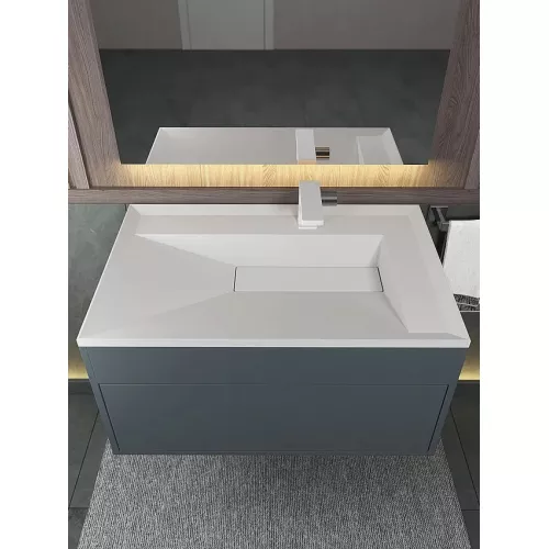 Раковина для ванной Uperwood Lotus Premium , белая матовая, Выбрать цвет: Белый матовый, Выбрать размер: 80, изображение 4