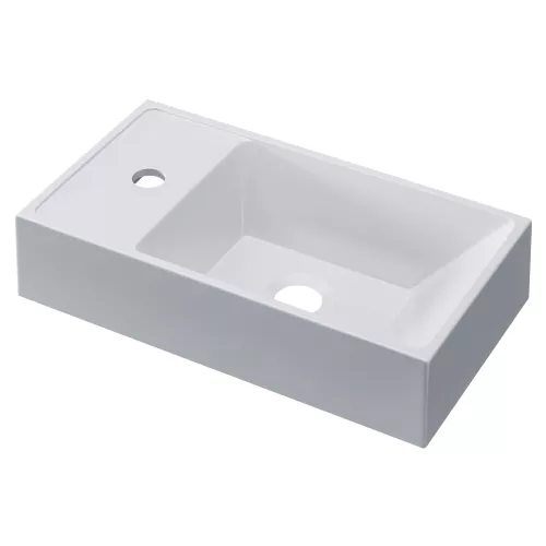 Раковина для ванной 40 см, Uperwood Classic New, белая глянцевая, с накладкой для слива
