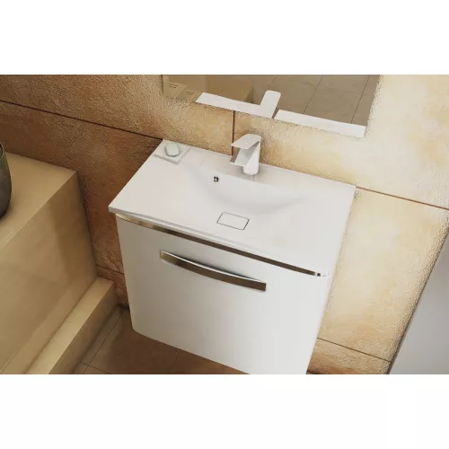 Раковина для ванной Elen ,белая, с декоративной накладкой для слива, Выбрать цвет: Белый, Выбрать размер: 65, изображение 2