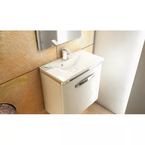 Раковина для ванной Elen ,белая, с декоративной накладкой для слива, Выбрать цвет: Белый, Выбрать размер: 65, изображение 3