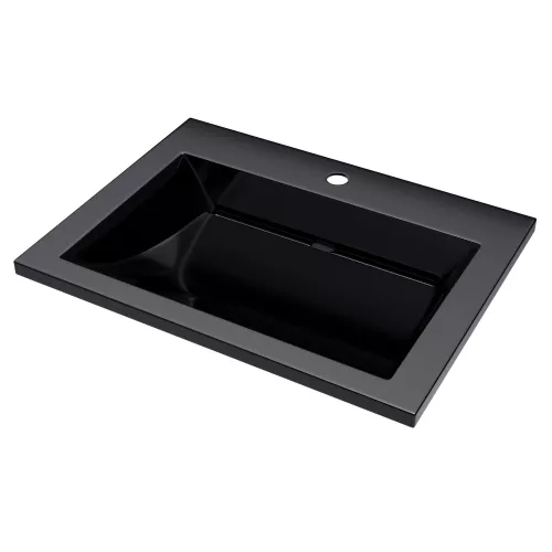 Раковина для ванной  Uperwood Infinity, черная глянцевая, Выбрать цвет: Черный, Выбрать размер: 60