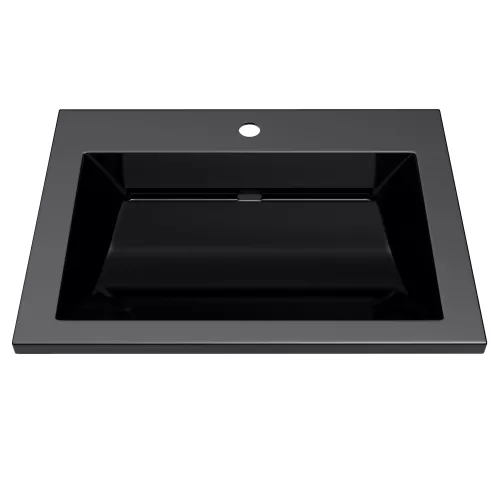 Раковина для ванной  Uperwood Infinity, черная глянцевая, Выбрать цвет: Черный, Выбрать размер: 60, изображение 2