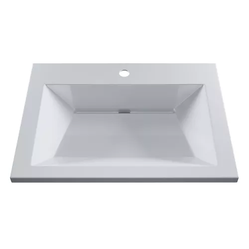 Раковина для ванной  Uperwood Olivia, с щелевым сливом, белая глянцевая, Выбрать цвет: Белый, Выбрать размер: 60, изображение 2