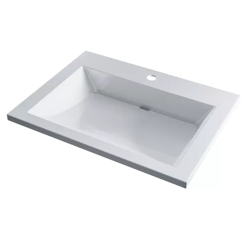 Раковина для ванной Uperwood Infinity, белая глянцевая, Выбрать цвет: Белый, Выбрать размер: 60