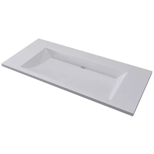 Раковина для ванной 100 см, Uperwood Infinity, без отверстия для смесителя, белая глянцевая