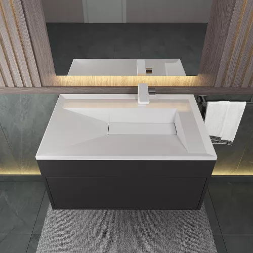 Раковина для ванной Uperwood Lotus Premium , белая глянцевая, Выбрать цвет: Белый глянцевый, Выбрать размер: 80, изображение 4