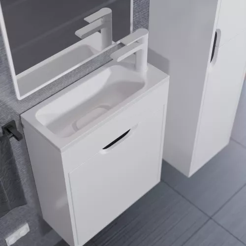 Раковина для ванной Uperwood Modul  белая глянцевая, Выбрать цвет: Белый, Выбрать размер: 50, изображение 5