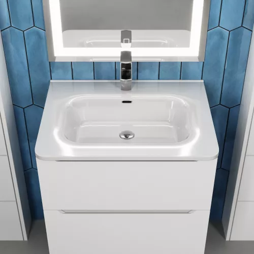 Раковина для ванной Uperwood Monica, белая глянцевая, Выбрать цвет: Белый, Выбрать размер: 60, изображение 4