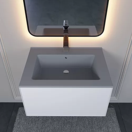 Раковина для ванной  Uperwood Parma Quartz, серая матовая, бетон, Выбрать цвет: Бетон, Выбрать размер: 65, изображение 4