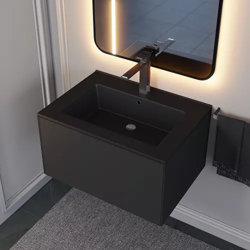 Раковина для ванной  Uperwood Parma Quartz, черная матовая, космос                  , Выбрать цвет: Космос, Выбрать размер: 65, изображение 3