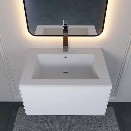 Раковина для ванной  Uperwood Parma Quartz, белая матовая, жасмин, Выбрать цвет: Жасмин, Выбрать размер: 65, изображение 4