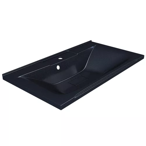 Раковина для ванной Uperwood Elen 80 черный металл, с накладкой для слива