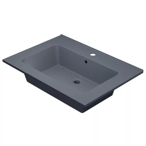 Раковина для ванной  Uperwood Parma Quartz, серая матовая, бетон, Выбрать цвет: Бетон, Выбрать размер: 65, изображение 2